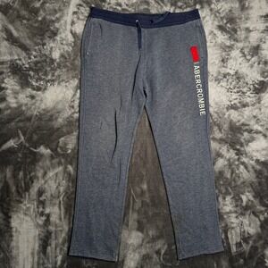 Abercrombie & Fitch Mens Blue Heathered Logo Sweatpants Joggers Medium